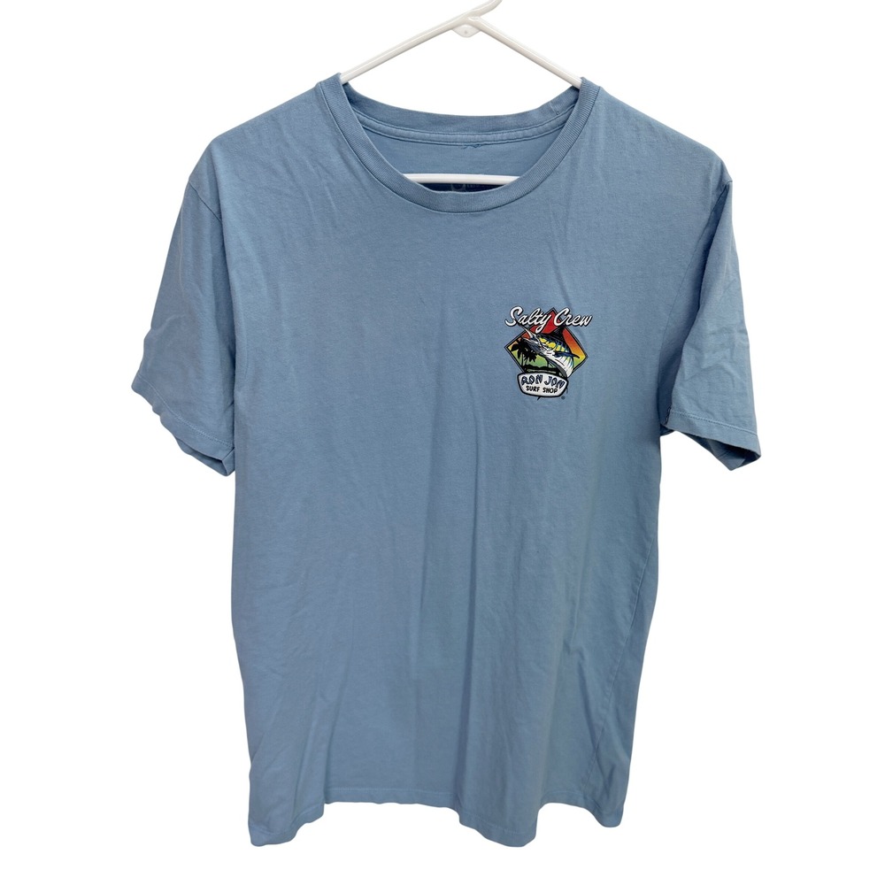 Salty Crew Ron Jon Surf Shop Marlin Graphic T-Shirt Blue Medium Premium Cotton